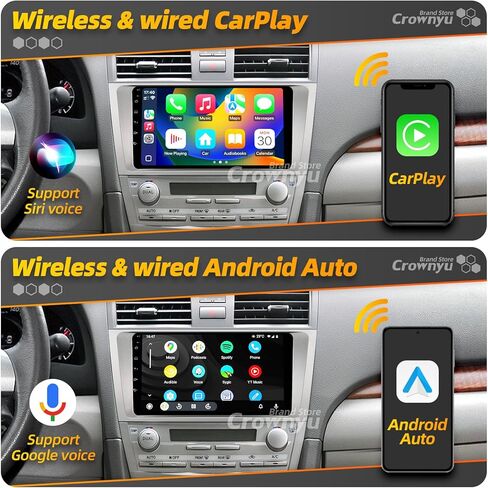 for Toyota Camry 2007-2011 Radio Compatible with Wirelessly Carplay Android Auto Upgrade Android Car Stereo Bluetooth Navigation Touchscreen GPS FM Multimedia Player Backup Camera Head Unit in Kuwait
