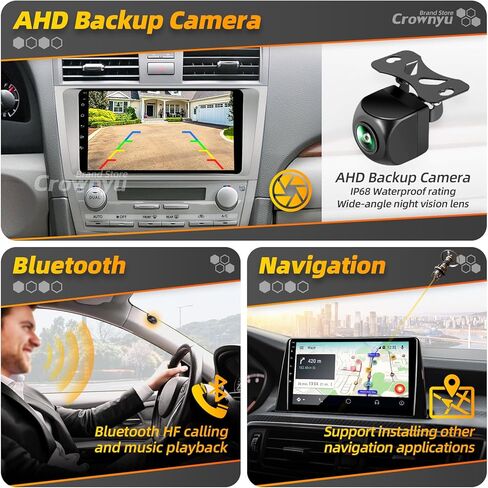 for Toyota Camry 2007-2011 Radio Compatible with Wirelessly Carplay Android Auto Upgrade Android Car Stereo Bluetooth Navigation Touchscreen GPS FM Multimedia Player Backup Camera Head Unit in Kuwait