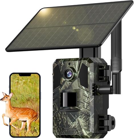 SEHMUA Trail Camera Cellular Trail Cameras 2K Live Streaming 4G LTE Cellular Gen 3rd Solar Powered Game Camera Remote Phone Access Playback Motion Activated 0.2s Trigger Time Green in Kuwait