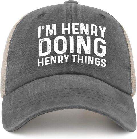 قبعة Im Henry Doing Henry Things قبعة سائق الشاحنة قبعة شبكية مضحكة للرجال لفصل الصيف in Kuwait