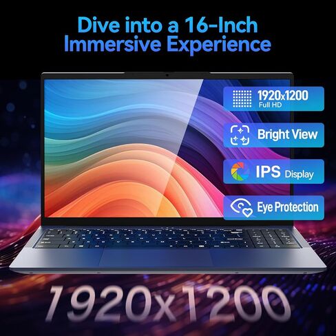 2026 Laptop, 16’’ Laptop Computer with Core i5-8210Y Processor(Up to 3.60 GHz ), 16GB RAM 512GB SSD, FHD 1920*1200, Backlit Keyboard , 180°Opening, Type-C, WiFi 5, BT 5.0, Lap Top for Business Student in Kuwait