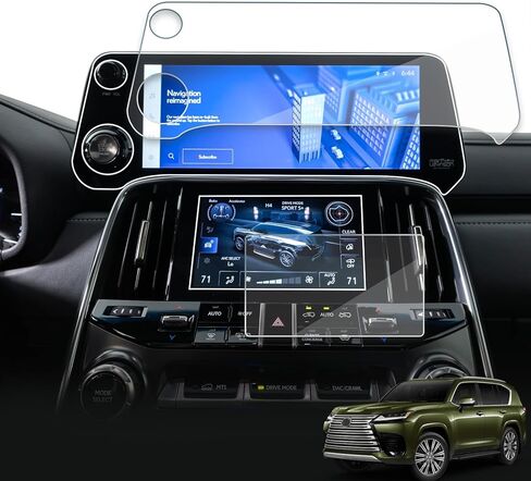 واقي شاشة لكزس LX 600 2022-2026، شاشة معلومات ترفيهية مقاس 12.3 بوصة + طبقة سفلية من الزجاج المقسى مقاس 7 بوصات لملحقات LX600 2026 2025 2024 in Kuwait