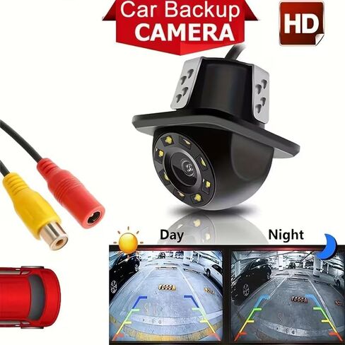 HD Backup Camera for Cars, CCD Night Vision, 170° Wide Angle Waterproof Rear View Monitor with Parking Guidelines, Blind Spot Assist, 8HolePunch in Kuwait