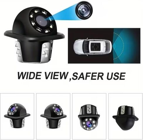 HD Backup Camera for Cars, CCD Night Vision, 170° Wide Angle Waterproof Rear View Monitor with Parking Guidelines, Blind Spot Assist, 8HolePunch in Kuwait