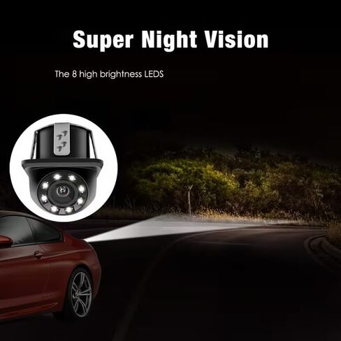 HD Backup Camera for Cars, CCD Night Vision, 170° Wide Angle Waterproof Rear View Monitor with Parking Guidelines, Blind Spot Assist, 8HolePunch in Kuwait