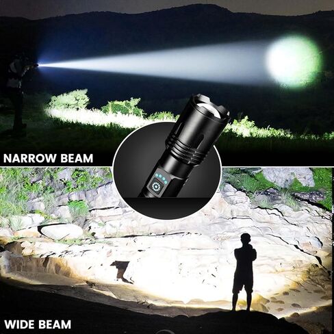 Lylting 99,000 High Lumens Rechargeable LED Flashlight,Brightest Handheld Flashlights with 5 Modes & Waterproof,Super Bright Flash Lights for Camping Home in Kuwait