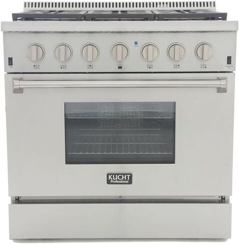 Kucht KRD366F/LP-S Professional 36 بوصة 5.2 قدم مكعب نطاق وقود مزدوج لغاز البروبان، الفولاذ المقاوم للصدأ، 36 بوصة، فضي كلاسيكي in Saudi Arabia