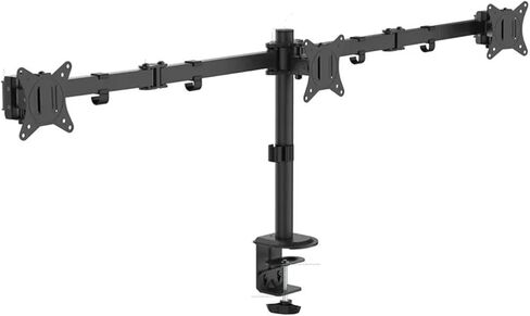 Triple Monitor Desk Mount for 13-27 Inch Screens, Swivel Arm Stand Holds Up to 22lbs Per Screen in Kuwait