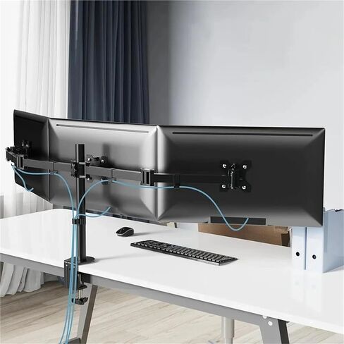 Triple Monitor Desk Mount for 13-27 Inch Screens, Swivel Arm Stand Holds Up to 22lbs Per Screen in Kuwait