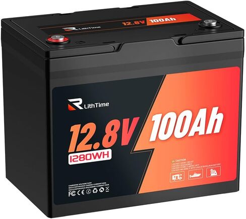12V 100Ah LiFePO4 Battery BCI Group 24 Lithium Battery Built-in 100A BMS, Up to 15000 Deep Cycles, Perfect for RV, Marine, Home Energy Storage in Kuwait