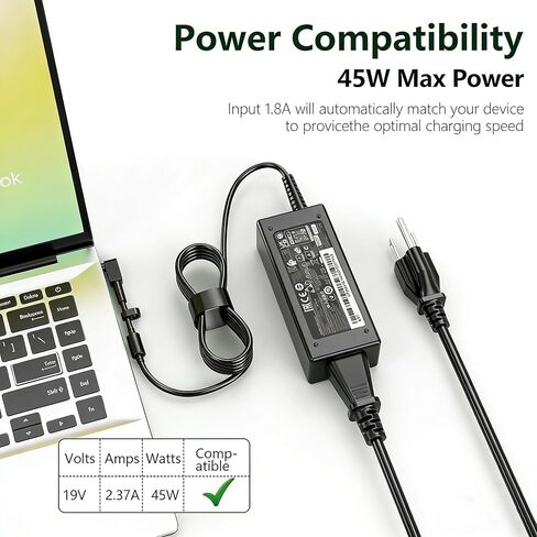 محول طاقة شاحن الكمبيوتر المحمول 45 وات متوافق مع Acer Aspire 3 14 15 Spin 14، مناسب لسلسلة A314 A315 A317 A315-58 58G 57G 24P 44P A314-21 22 31 شاحن بديل للكمبيوتر المحمول in Kuwait