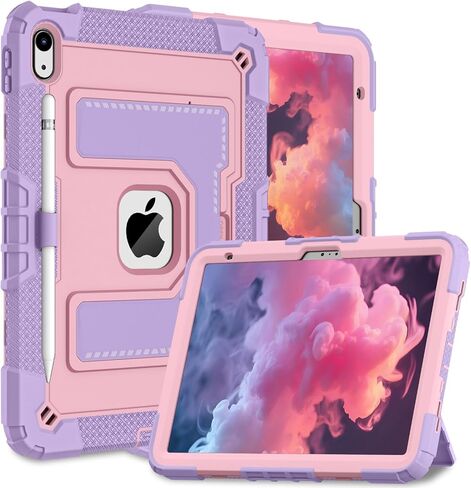 Lunivop Tablet Case Compatible with iPad (A16) 11th/10th Generation Case 11"/10.9" 2025/2022 with Built-in Screen Protector Stand/Shoulder Strap Heavy Duty Cover for iPad (A16) 11th/10th Black in Kuwait