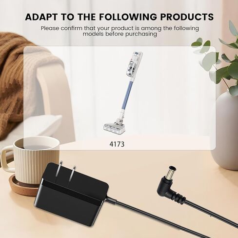 Charger AC Adapter Compatible with Bissell Cordless Vacuum PowerClean 4173 4137 Replacement Removeable Battery 4194 Self-Standing Cleaner Power Supply Cord in Kuwait