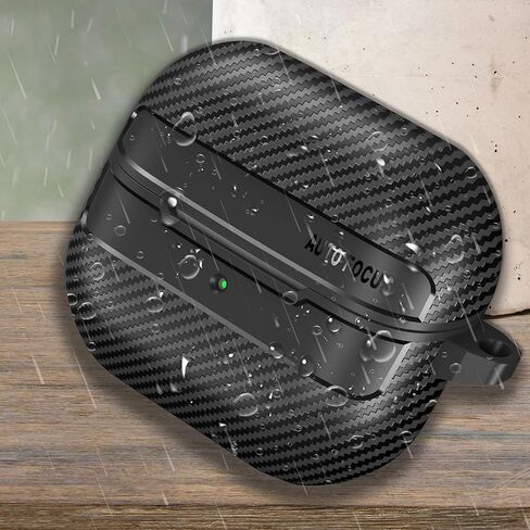Shockproof Protective Case Compatible with Samsung Galaxy Buds 3 (2024) / Buds 3 Pro (2024) / Buds 3 FE (2025), Carbon Fiber Texture Galaxy Buds 3 Pro Case Cover with Keychain (Black) in Kuwait