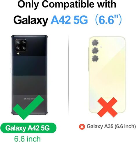Shieldtop متوافق مع حافظة محفظة Samsung Galaxy A42 5G مع حامل بطاقة، للنساء والرجال RFID من جلد البولي يوريثان القابل للطي وغطاء حماية من مادة TPU وفتحات بطاقة الائتمان، حافظة هاتف لهاتف Galaxy A42، بني فاتح in Kuwait