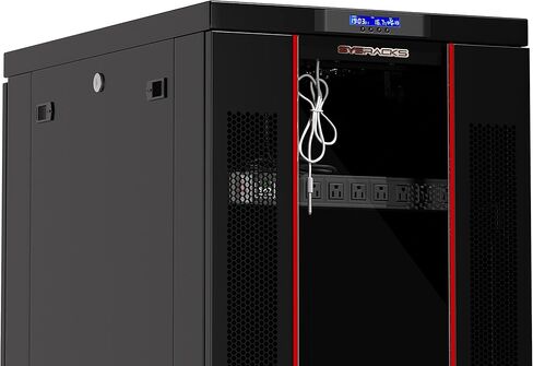 Sysracks 37U 39-Inch Deep Server Rack Cabinet Affordable It Enclosure Server Cabinet with Accessories - LCD Screen - Thermostat - PDU - Casters - 4 Fans - Shelf in Kuwait