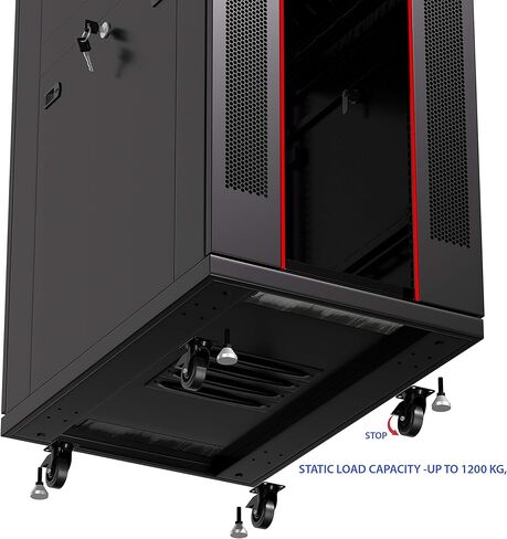 Sysracks 37U 39-Inch Deep Server Rack Cabinet Affordable It Enclosure Server Cabinet with Accessories - LCD Screen - Thermostat - PDU - Casters - 4 Fans - Shelf in Kuwait