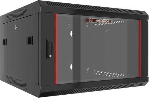 Sysracks 6U Wall Rack Mount Server 19 بوصة خزانة شبكة عميقة، رف خادم مع مروحة، لوحات جانبية قابلة للإزالة، قفل باب زجاجي 24 بوصة حاوية خزانة كمبيوتر SRE 6.600 in Kuwait
