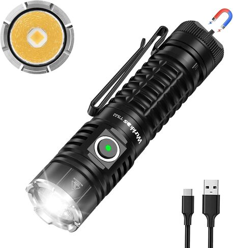 Wurkkos TS22 Flashlight High Lumen Rechargeable - 4800 Lumens Super Bright 70.3 HI LED Flashlight USB C Charging IP68 Waterproof Regulated Output for Dog Walking Ramping Emergency Hiking in Kuwait