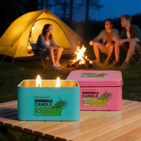 Emergency Citronella Candles,2 Packs, Outdoor and Indoor,Natural Soy Wax Candle in Kuwait