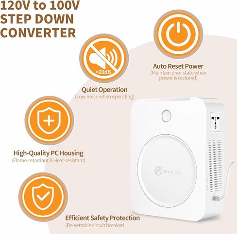 SUNSHUN 2000 Watts Step Down Transformer 120v to 100v Japan Voltage Converter Power Converter for Japanese Appliances Used in US Canada Mexico in Kuwait