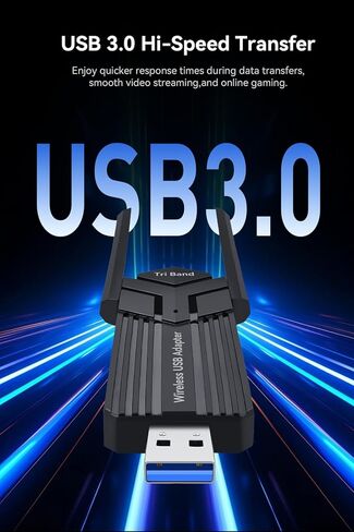AXE5400 WiFi 6E USB WiFi Adapter for PC Desktop Laptop, Tri-Band 6GHz/5GHz/2.4GHz, USB 3.0, MU-MIMO, Wireless Network Dongle for Windows 11/10 Driver-Free in Kuwait