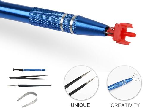 NOLITOY Mechanical Keyboard Stem Holder Tool Kit with Tweezers and Brush, 4pcs Set for Switch and Keycap Removal, Compatible with Mechanical Keyboard Repair and Maintenance in Kuwait