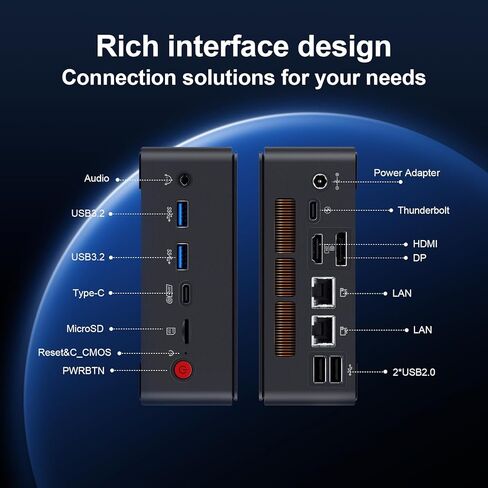 Mini PC Window 11, 16GB DDR5 512GB M.2 SSD Portable Computer, Multi-Port, Support Four Displays Synchronous Asynchronous Display. Pre-Installed Windows 11 Pro Suitable Office/Home in Kuwait