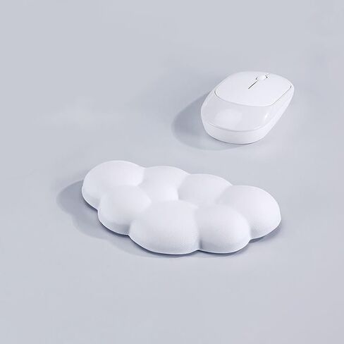 Cloud Ergonomic Soft Wrist Rest Pad - Comfortable Keyboard & Mouse Support for Desk & Office, Cushioned Wrist Support in White in Kuwait