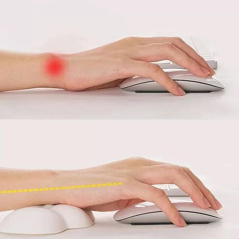 Cloud Ergonomic Soft Wrist Rest Pad - Comfortable Keyboard & Mouse Support for Desk & Office, Cushioned Wrist Support in White in Kuwait