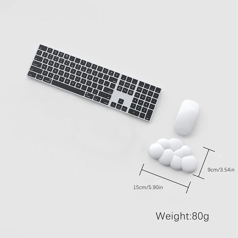 Cloud Ergonomic Soft Wrist Rest Pad - Comfortable Keyboard & Mouse Support for Desk & Office, Cushioned Wrist Support in White in Kuwait