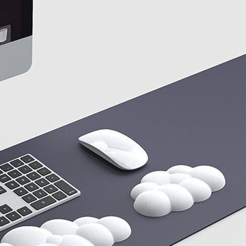 Cloud Ergonomic Soft Wrist Rest Pad - Comfortable Keyboard & Mouse Support for Desk & Office, Cushioned Wrist Support in White in Kuwait