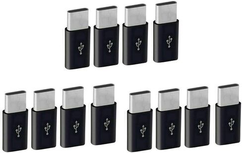 12x محول Micro-USB إلى USB C، محول شحن صغير إلى Typec، موصل تحويل محول USB من النوع C مع المقاوم in Kuwait