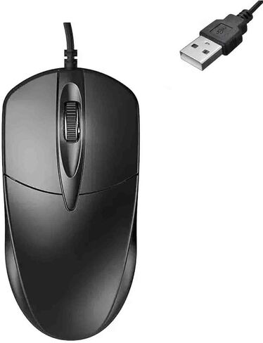 Wired USB Computer Mouse, ergonomically Designed, USB Computer Mouse for laptops and Personal Computers, Suitable for Offices and Homes (Black, Wired) in Kuwait