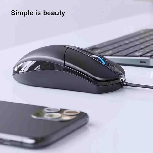 Wired USB Computer Mouse, ergonomically Designed, USB Computer Mouse for laptops and Personal Computers, Suitable for Offices and Homes (Black, Wired) in Kuwait