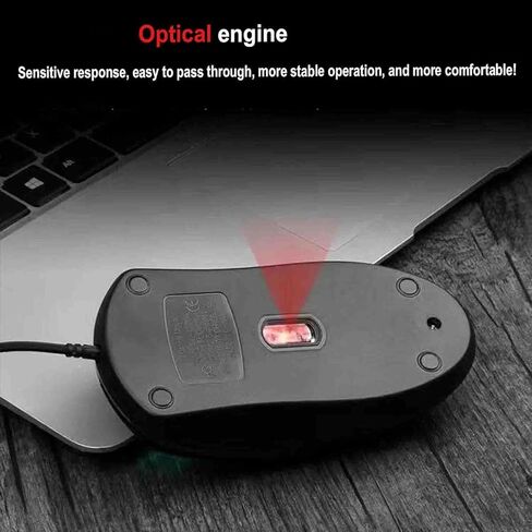 Wired USB Computer Mouse, ergonomically Designed, USB Computer Mouse for laptops and Personal Computers, Suitable for Offices and Homes (Black, Wired) in Kuwait