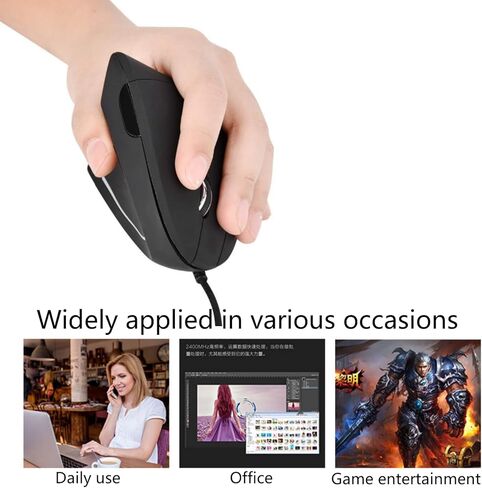 Ergonomic Mouse Left Hand,Vertical USB Wired Mouse Left-Handed Mice,3 Adjustable Resolution (800/1200/1600),USB Optical Gaming Office Mouse for PC Laptop Computer Desktop Mac Specially for Lefty in Kuwait