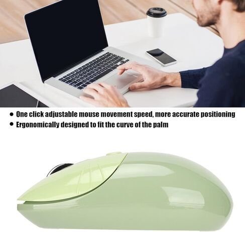 Bluetooth Mouse, 2.4G Cute Cartoon Cat Dual Mode Computer Mouse for Tablet Phone, Three Level Dpi Mini Silent for Office Home(Green) in Kuwait