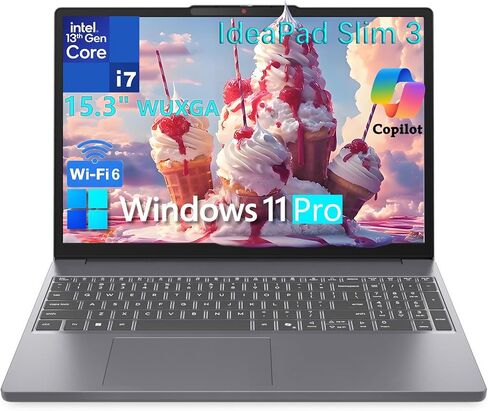 Lenovo Laptop Computer, Intel 10-Core i7-13620H (Beat Ultra 7 255U), 24GB DDR5 RAM, 1TB PCIe SSD, WiFi 6, BT 5.2, 15" FHD+, IdeaPad Slim 3 Copilot PC for Business and Home, Luna Grey, Windows 11 Pro in Kuwait