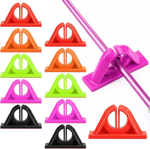 AceOrbit 10 Pcs Wall-mounted Fishing Rod Holder No Drilling Rod Organizers Silicone Colorful Pole Clip Fishing Accessories Fit Lure Rods Spinning Rods for Garage Boat Home Office in Kuwait