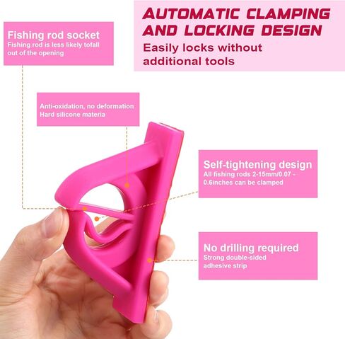 AceOrbit 10 Pcs Wall-mounted Fishing Rod Holder No Drilling Rod Organizers Silicone Colorful Pole Clip Fishing Accessories Fit Lure Rods Spinning Rods for Garage Boat Home Office in Kuwait