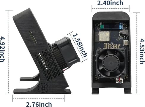جهاز تعدين البيتكوين Bitaxe Gamma 601، BM1370 ASIC، 1.2TH/S، 18W/TH، تعدين منفرد، موفر للطاقة، مفتوح المصدر (أسود) in Kuwait