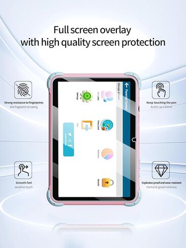 واقي شاشة لجهاز YINOCHE 101 Android مقاس 10 بوصة، مضاد للخدش 9H حساس للمس، حواف مستديرة 2.5D خالية من الفقاعات، سهل التركيب، عبوتان. in Kuwait