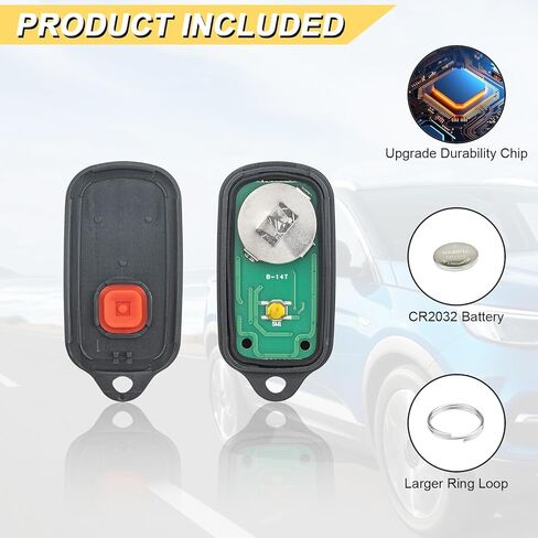 استبدال Vurkcy Key Fob لـ 2000-2006 Toyota Camry/ 03-08 Corolla Matrix/ 99-03 Sienna/ 00-03 Solara Car التحكم عن بعد للدخول بدون مفتاح، GQ43VT14T، 3 أزرار in Kuwait