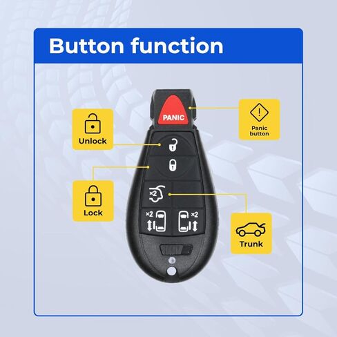 استبدال Key Fob متوافق مع Town & Country 2008-2016 FCC IYZ-C01C IYZC01C رقم الجزء 56046704 56046704AG 56046705 56046705AG حزمة من 2 in Kuwait