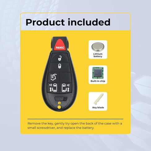 استبدال Key Fob متوافق مع Town & Country 2008-2016 FCC IYZ-C01C IYZC01C رقم الجزء 56046704 56046704AG 56046705 56046705AG حزمة من 2 in Kuwait