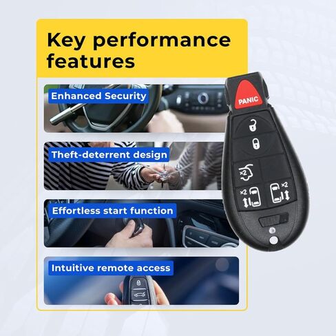 استبدال Key Fob متوافق مع Town & Country 2008-2016 FCC IYZ-C01C IYZC01C رقم الجزء 56046704 56046704AG 56046705 56046705AG حزمة من 2 in Kuwait