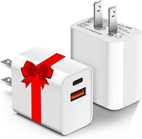 كتلة شاحن USB C، متوافقة مع Apple Watch Series 8، iPhone 16، كتلة شاحن مزدوجة المنافذ PD، محول طاقة سريع، عبوتان in Kuwait