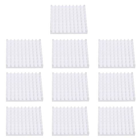 Aluminum Heat Sink Cooler 10Pcs 48x5x48mm Silver Chip Cooling Fin - Efficient Heat Dissipation, Compact Design for CPU, Amplifier, Router Electronics in Kuwait