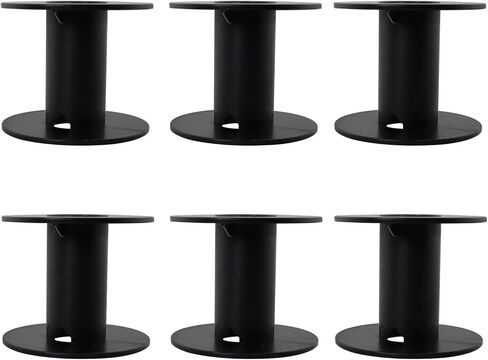 DGBRSM 6PCS Empty Plastic Wire Spool 71mm2.8 Inches Fishing Line Winding Packaging Spool for Rope Storage Ribbon Storage Black in Kuwait